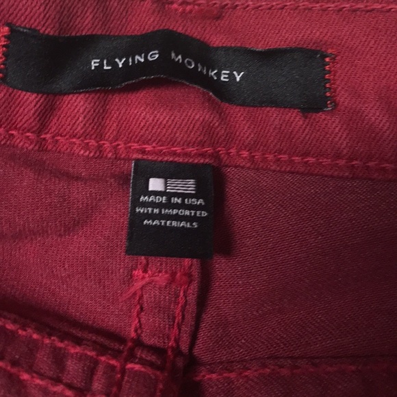 Flying Monkeys red jeans size 24 waist - Picture 7 of 8